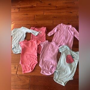 Carter's Pink and Purple Baby Bodysuit Set